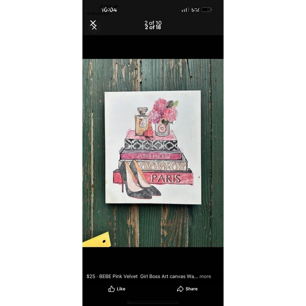 NWT Bebe Paris‎ Canvas Wall Picture Size 16x12